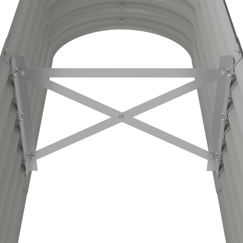vidaXL Odlingslåda pulverlackerat stål 152x40x36 cm grå