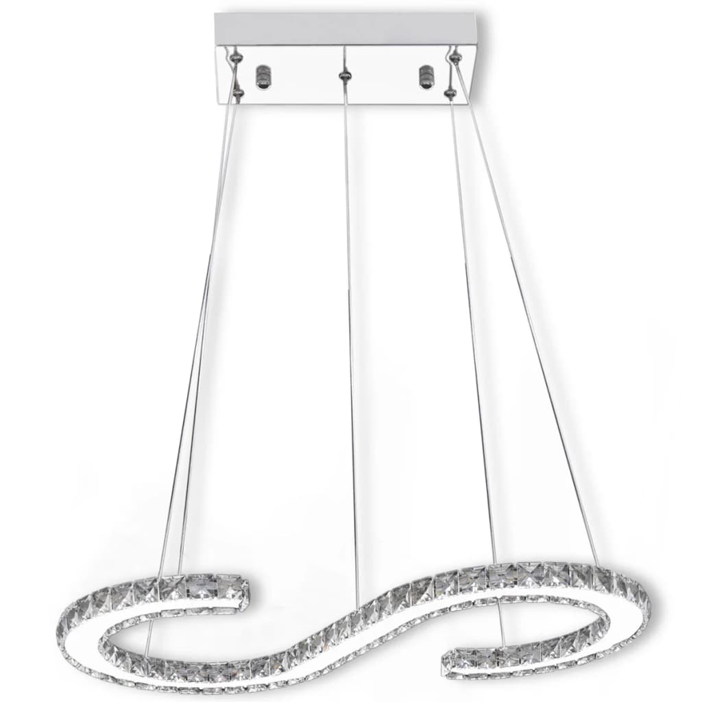 Hängande S-formad taklampa LED med kristaller 22 W