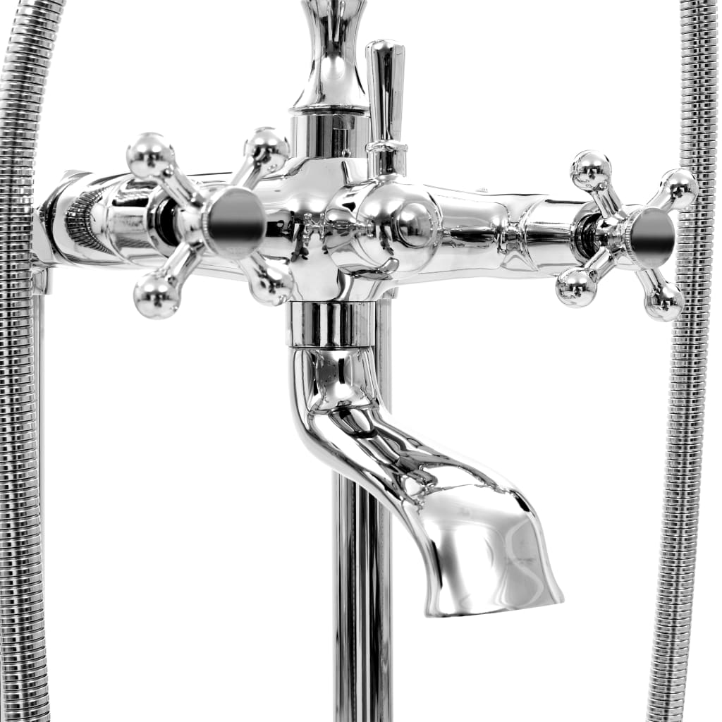 vidaXL Fristående badkarsblandare rostfritt stål 99,5 cm silver