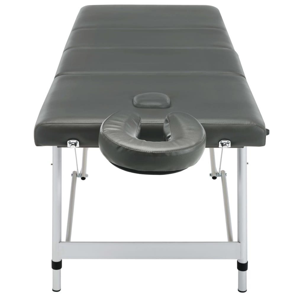 vidaXL Massagebänk med 4 zoner aluminiumram antracit 186x68 cm