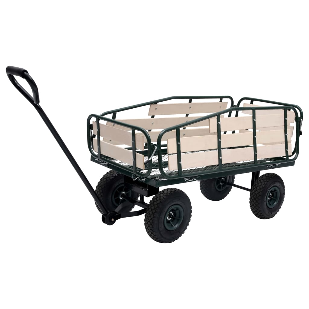 vidaXL Trädgårdsvagn metall och trä 250 kg