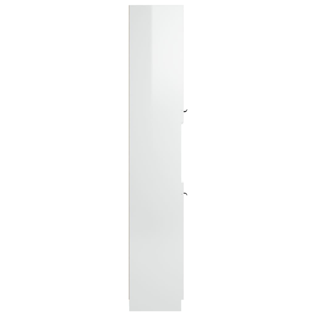 vidaXL Badrumsskåp vit högglans 32x34x188,5 cm konstruerat trä