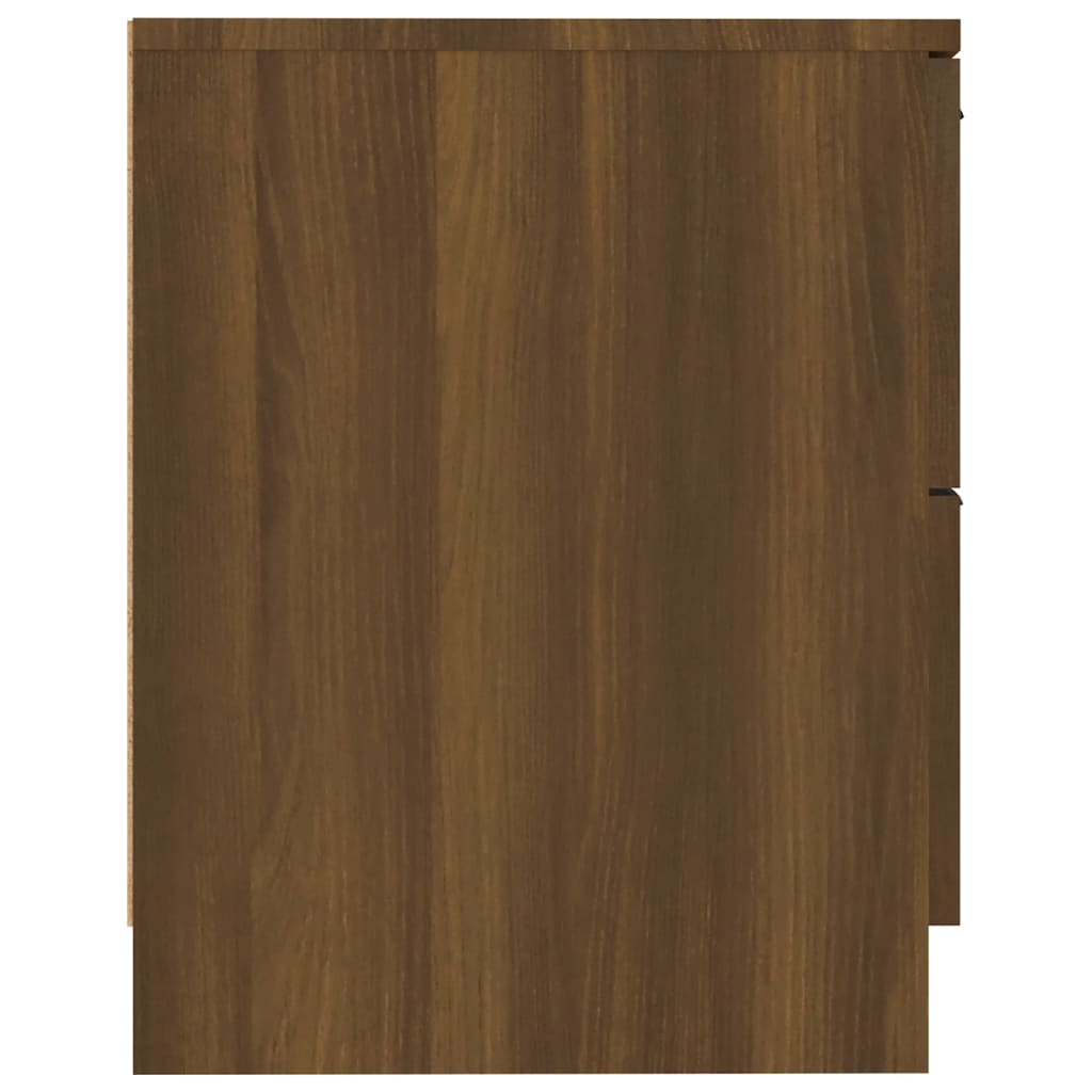 vidaXL Sängbord 2 st brun ek konstruerat trä