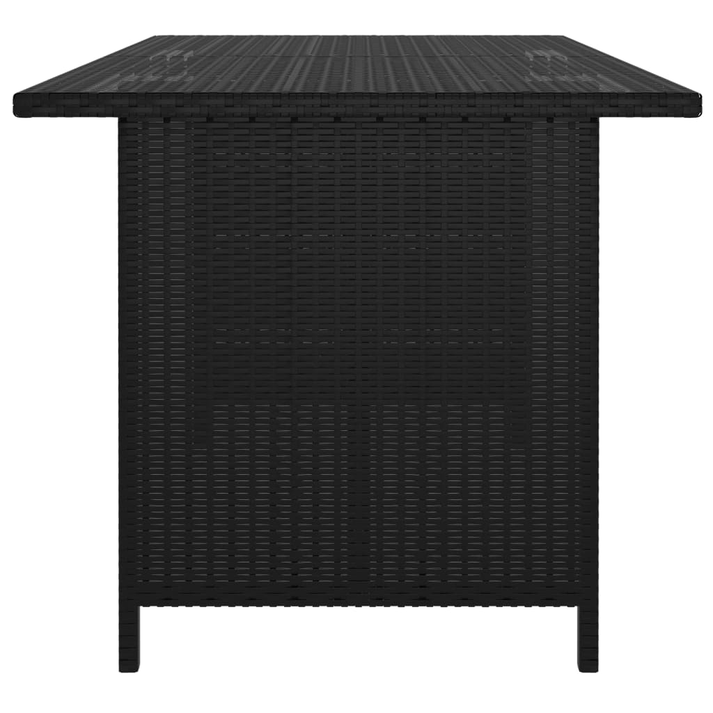 vidaXL Trädgårdsbord svart 110x70x65cm konstrotting