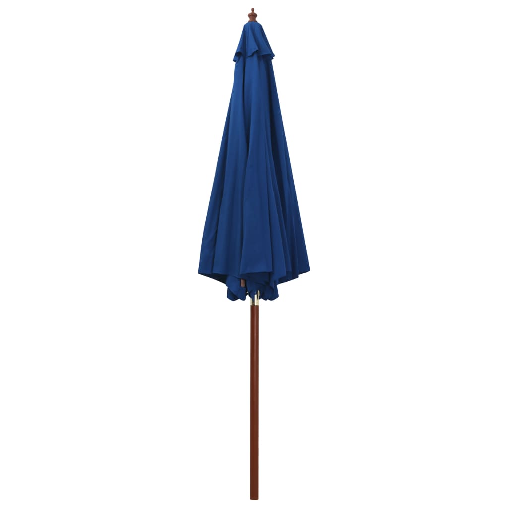 vidaXL Parasoll med trästolpe 300x258 cm blå