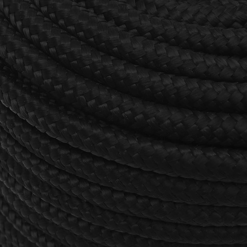 vidaXL Rep svart 12 mm 250 m polyester