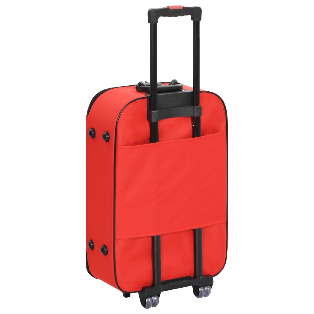 vidaXL Mjuka resväskor 3 st röd oxfordtyg