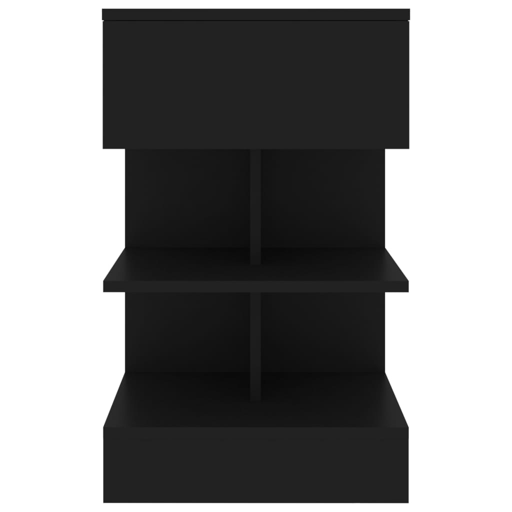 vidaXL Sängbord svart 40x35x65 cm konstruerat trä