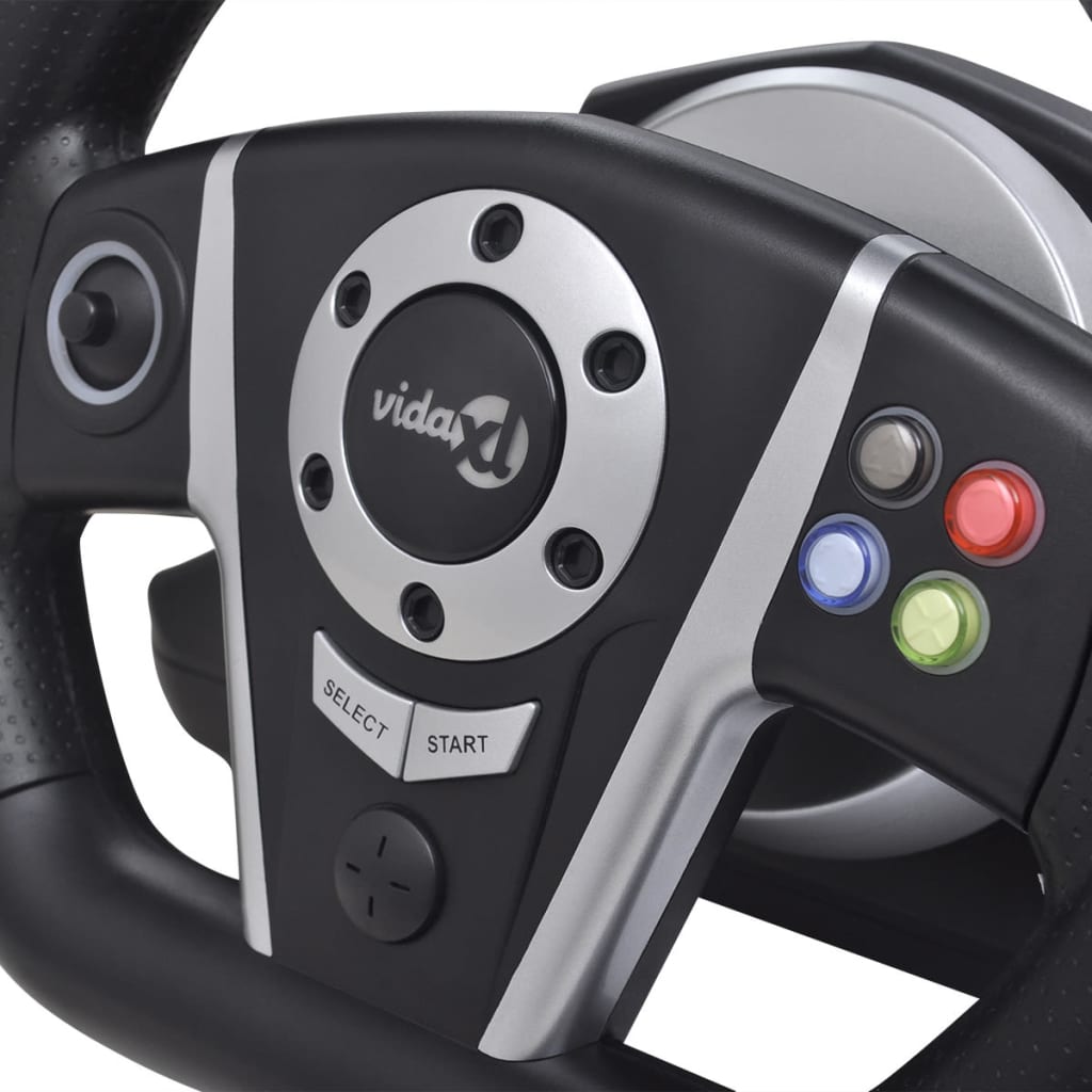 vidaXL Spelratt med pedaler för PS2/PS3/PC svart