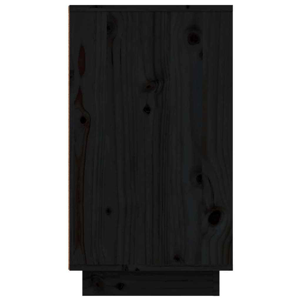 vidaXL Skoskåp svart 110x34x61 cm massiv furu