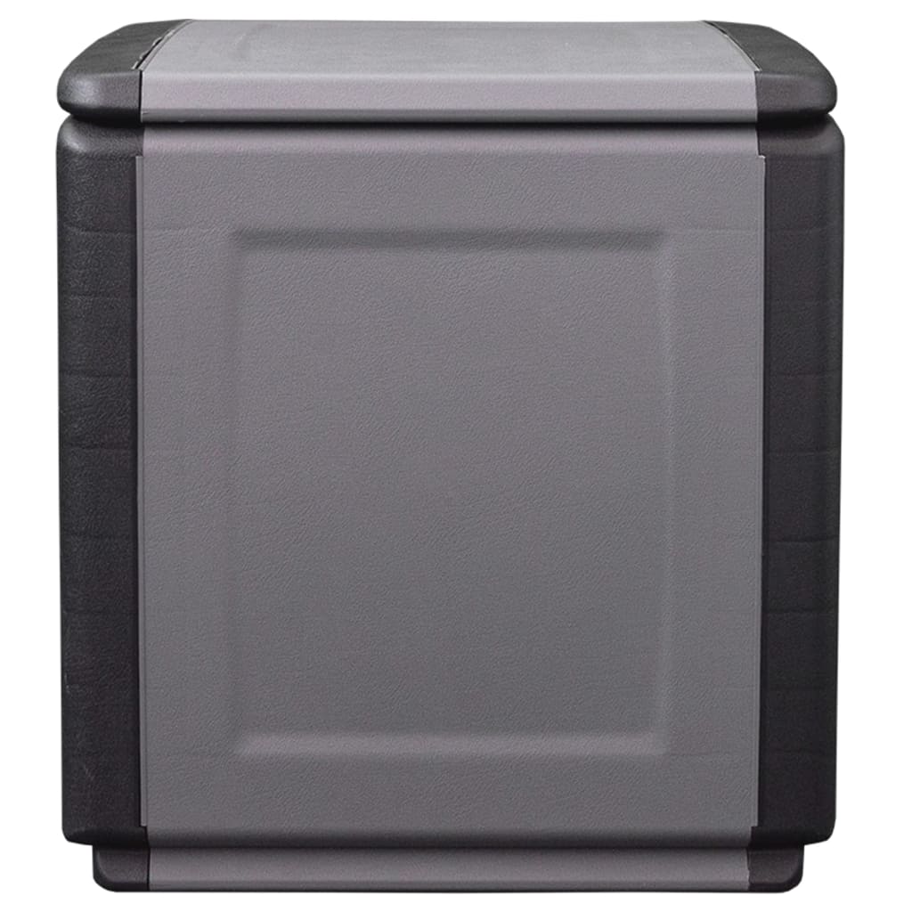 vidaXL Dynbox 54x53x57 cm 130 L mörkgrå och svart