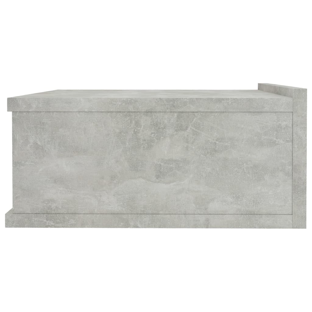 vidaXL Svävande sängbord betonggrå 40x30x15 cm spånskiva