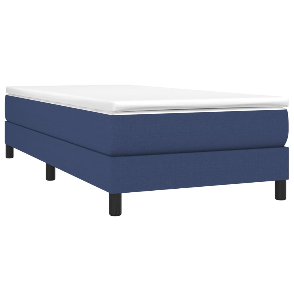 vidaXL Ramsäng med madrass blå 80x200 cm tyg