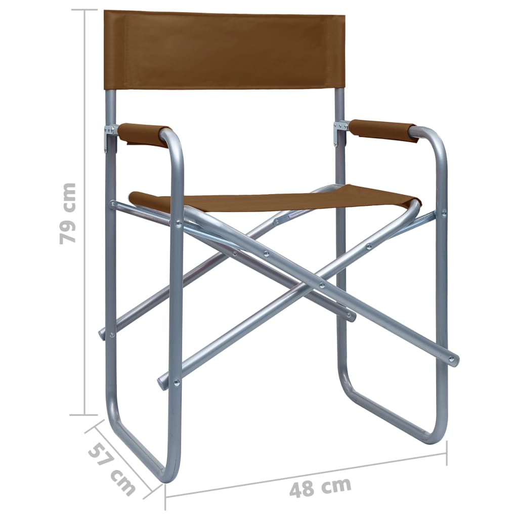 vidaXL Regissörsstol 2 st stål brun