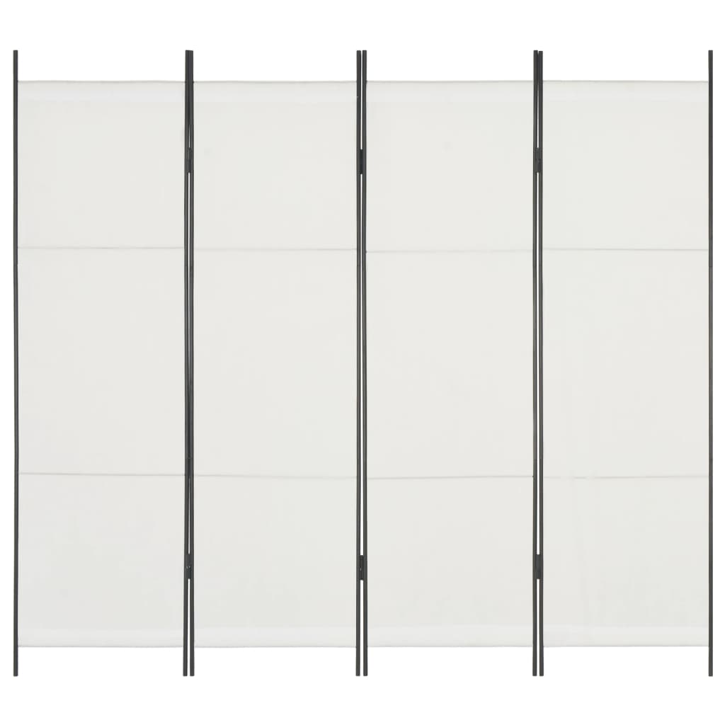 vidaXL Rumsavdelare 4 paneler vit 200x180 cm