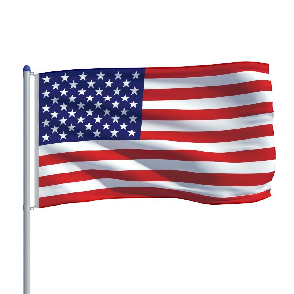 vidaXL USA:s flagga och flaggstång i aluminium 6 m