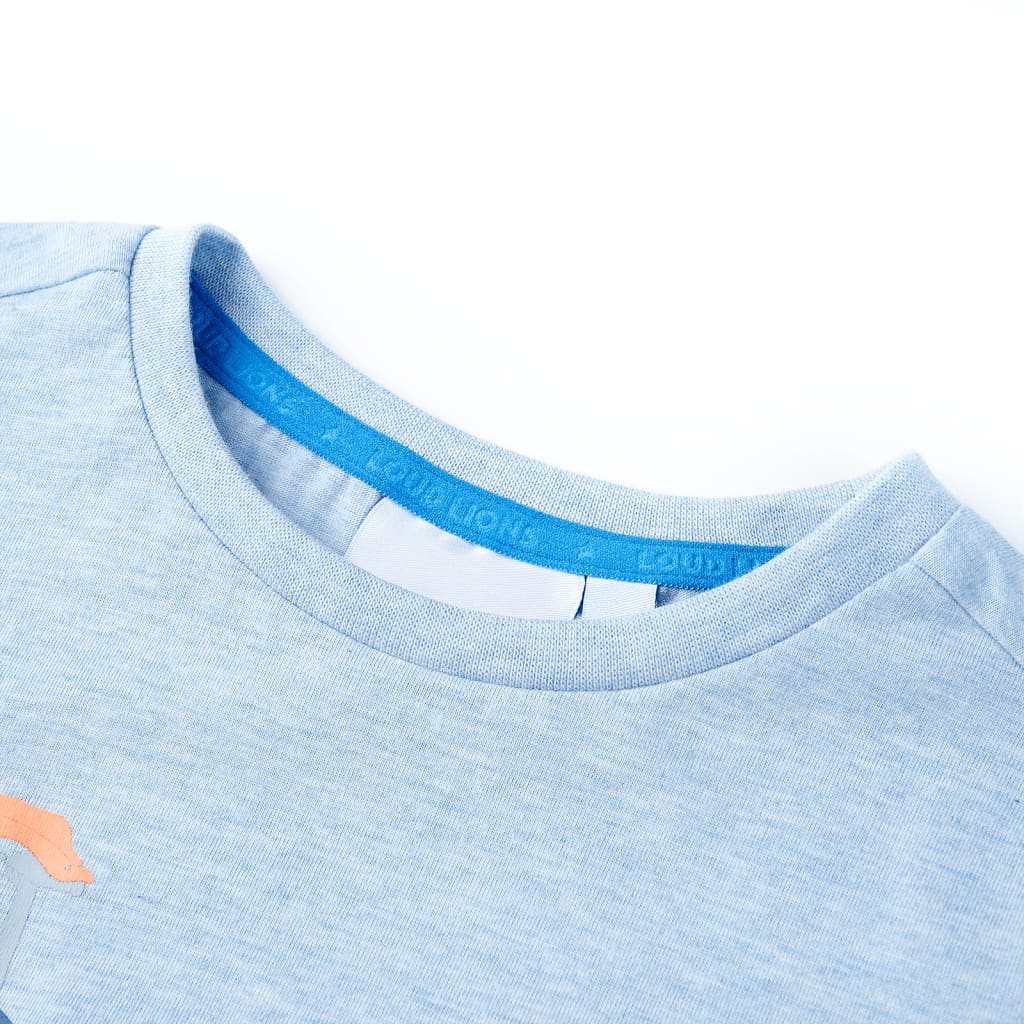 T-shirt för barn mjuk blå melerad 92
