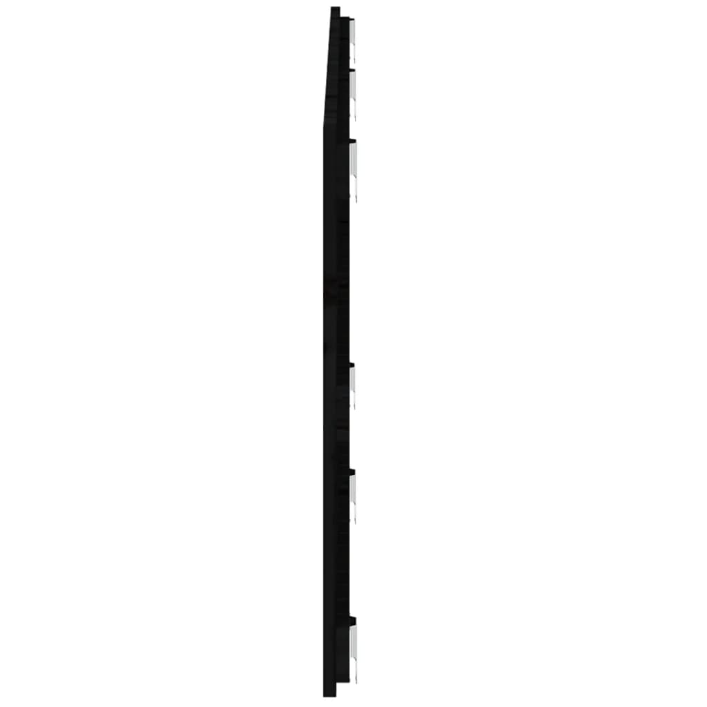 vidaXL Väggmonterad huvudgavel svart 159,5x3x60 cm massiv furu
