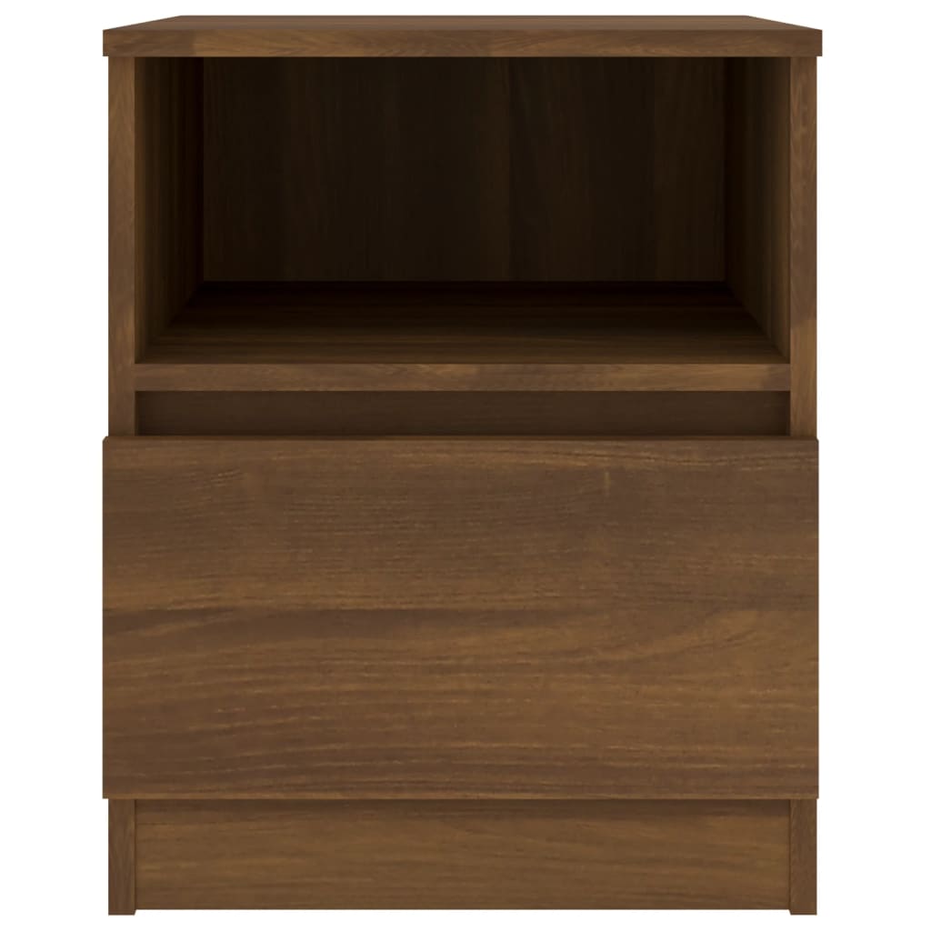 vidaXL Sängbord brun ek 40x40x50 cm konstruerat trä