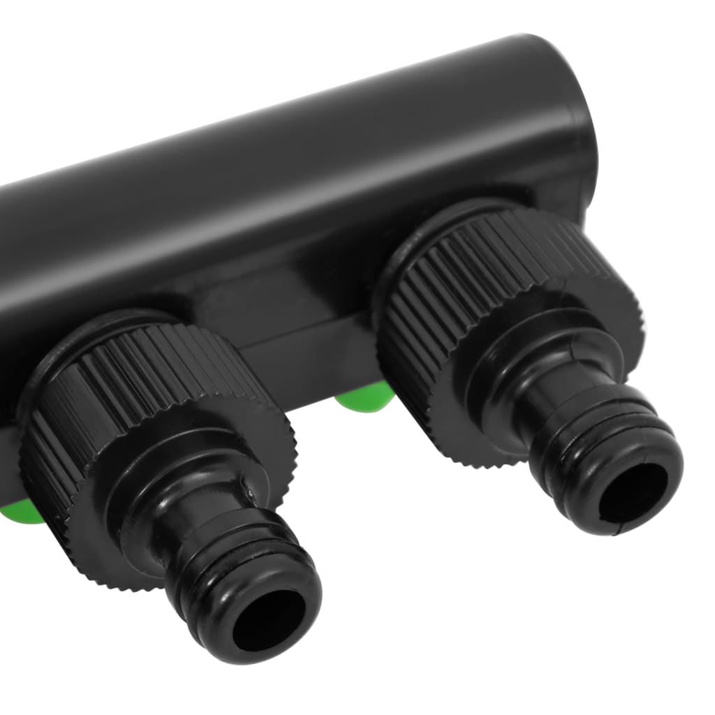 vidaXL 4-vägs kranadapter grön och svart 19,5x6x11 cm ABS & PP