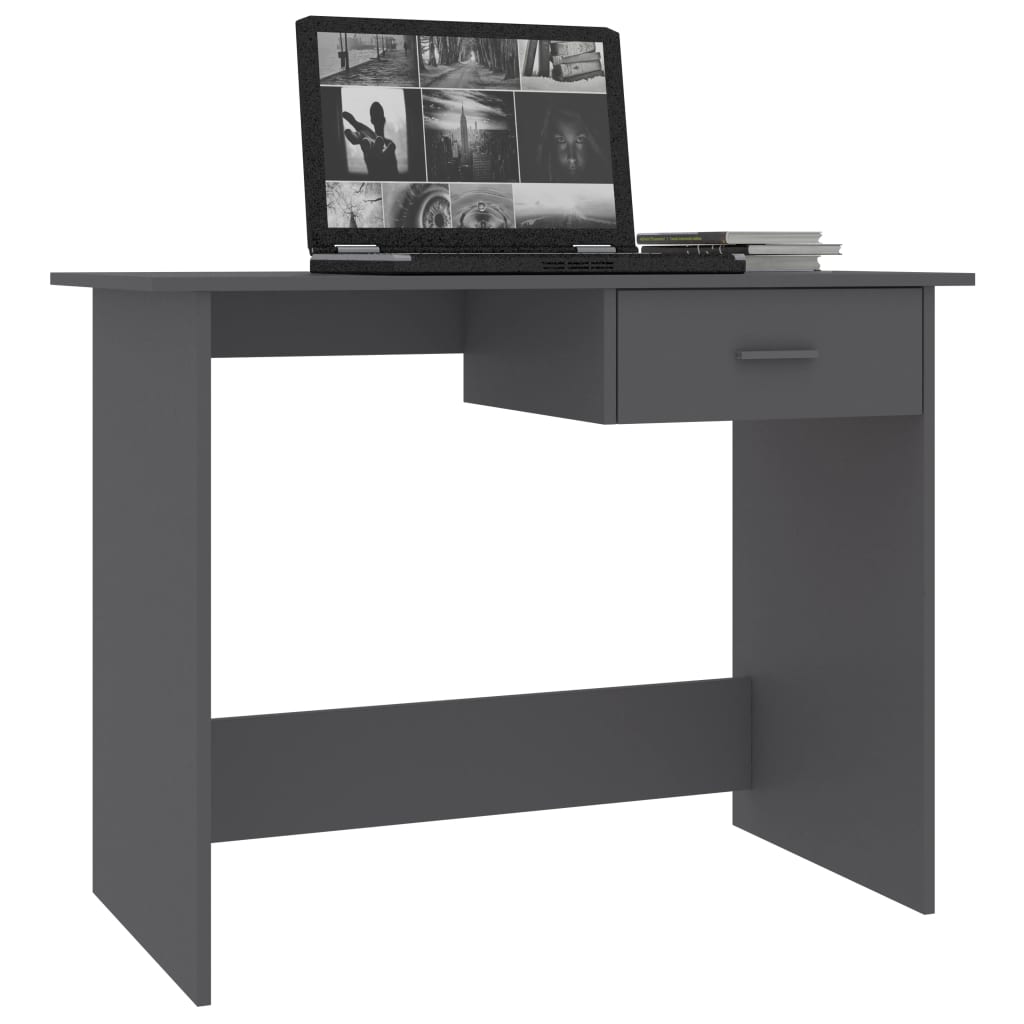 vidaXL Skrivbord grå 100x50x76 cm konstruerat trä