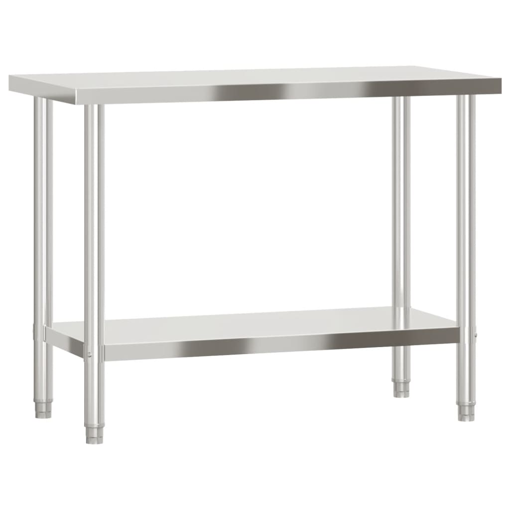 vidaXL Arbetsbord 110x55x85 cm rostfritt stål