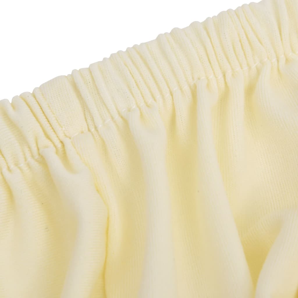 vidaXL Sofföverdrag med stretch gräddvit polyesterjersey