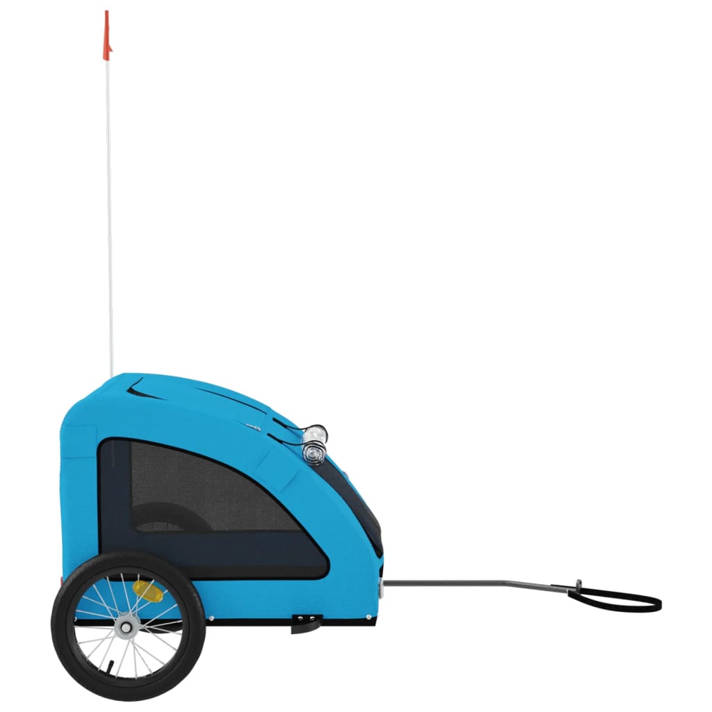 vidaXL Cykelvagn för djur blå oxfordtyg och järn