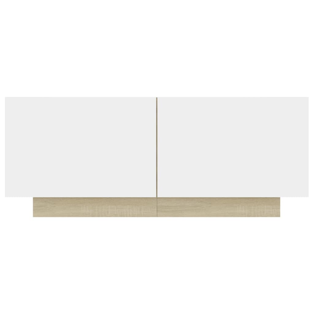 vidaXL Sängbord vit och sonoma-ek 100x35x40 cm konstruerat trä