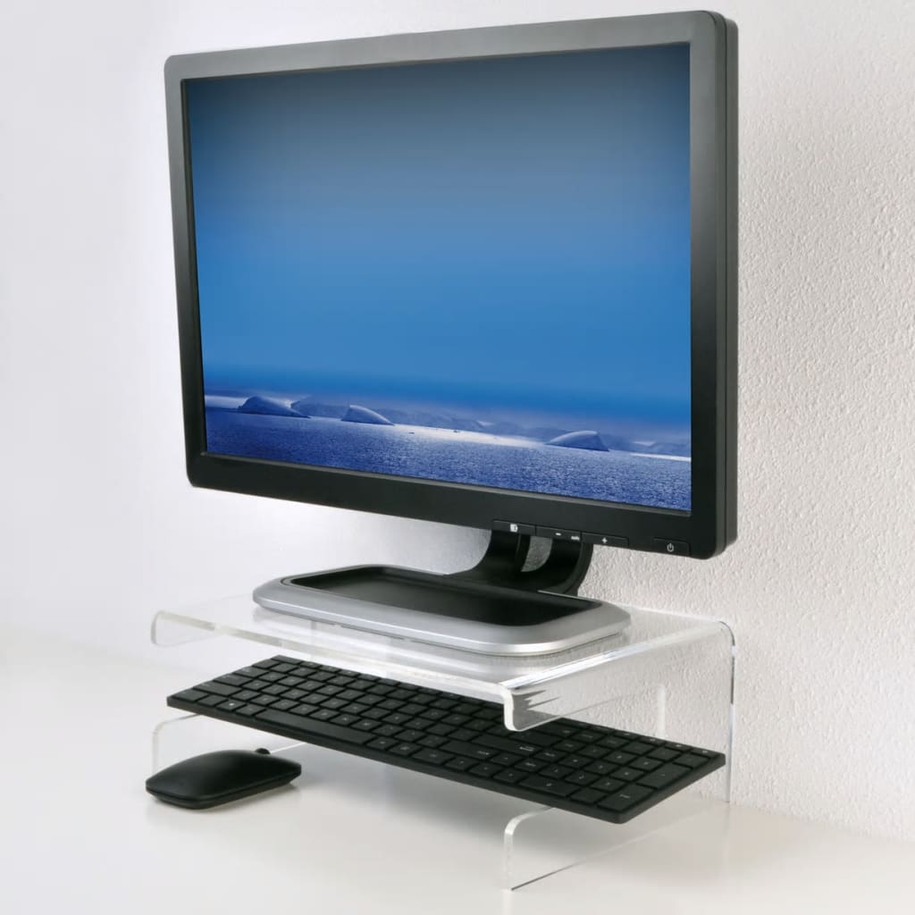 DESQ Monitorställ akryl transparent 30,5 x 23 x 12 cm