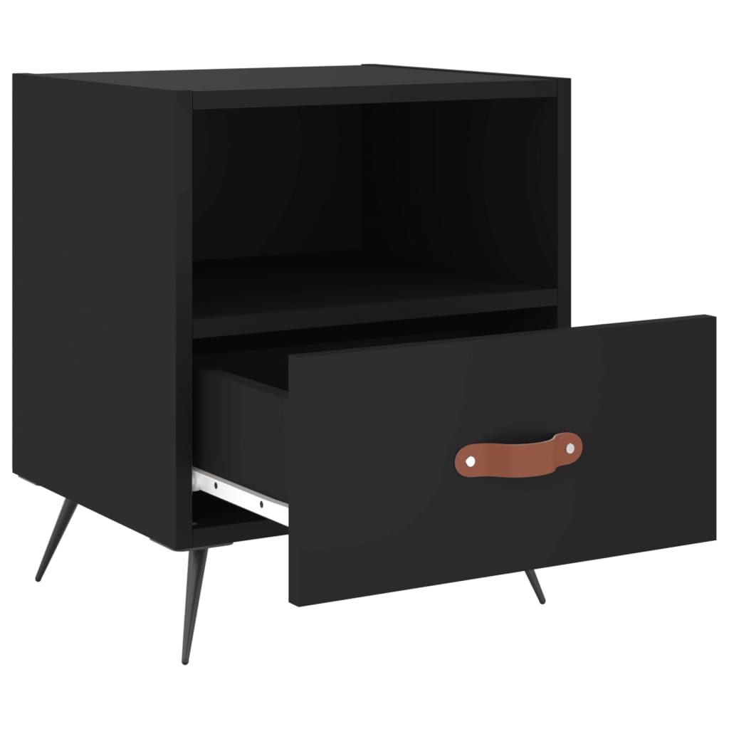 vidaXL Sängbord 2 st svart 40x35x47,5 cm konstruerat trä