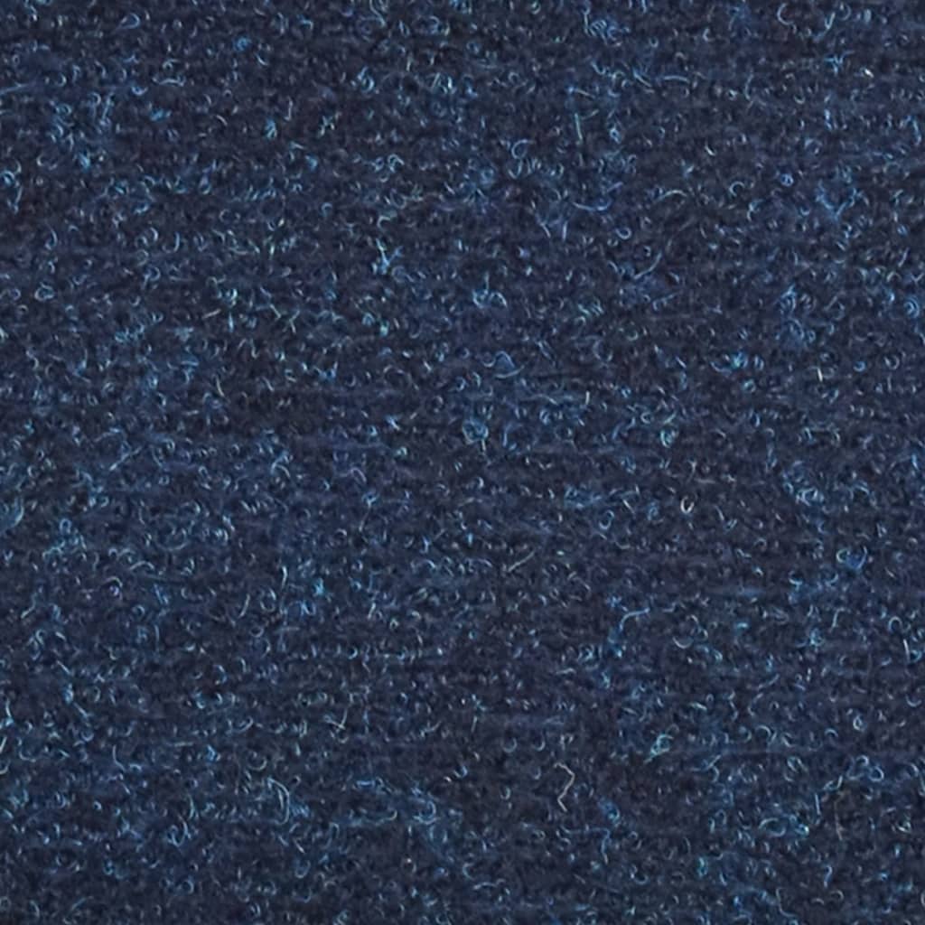 vidaXL Trappstegsmattor självhäftande 10 st marinblå 56x17x3 cm brodyr