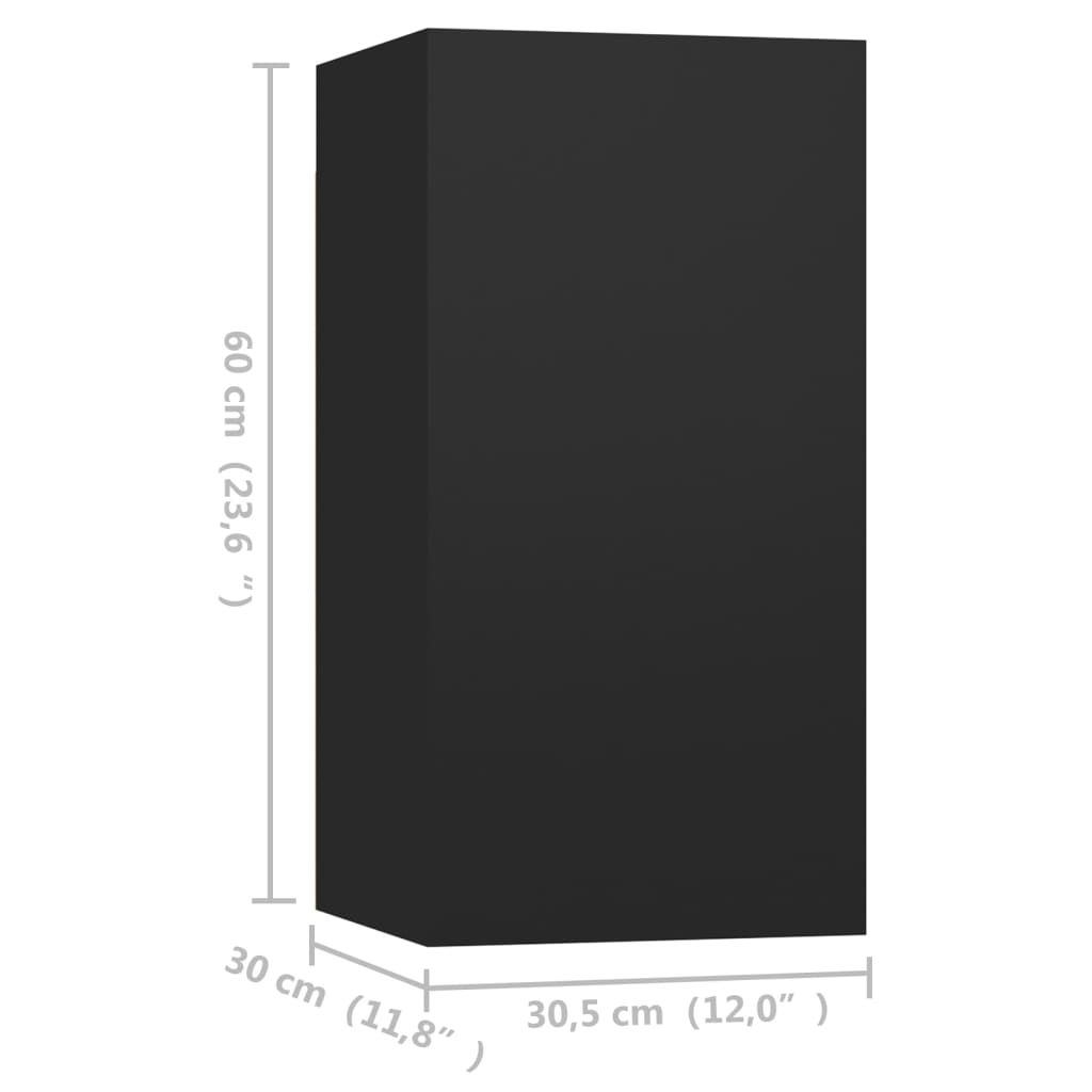 vidaXL TV-skåp 4 delar svart 30,5x30x60 cm spånskiva