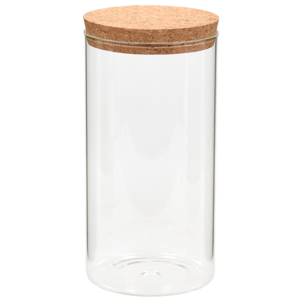 vidaXL Förvaringsburkar i glas med korklock 6 st 1100 ml
