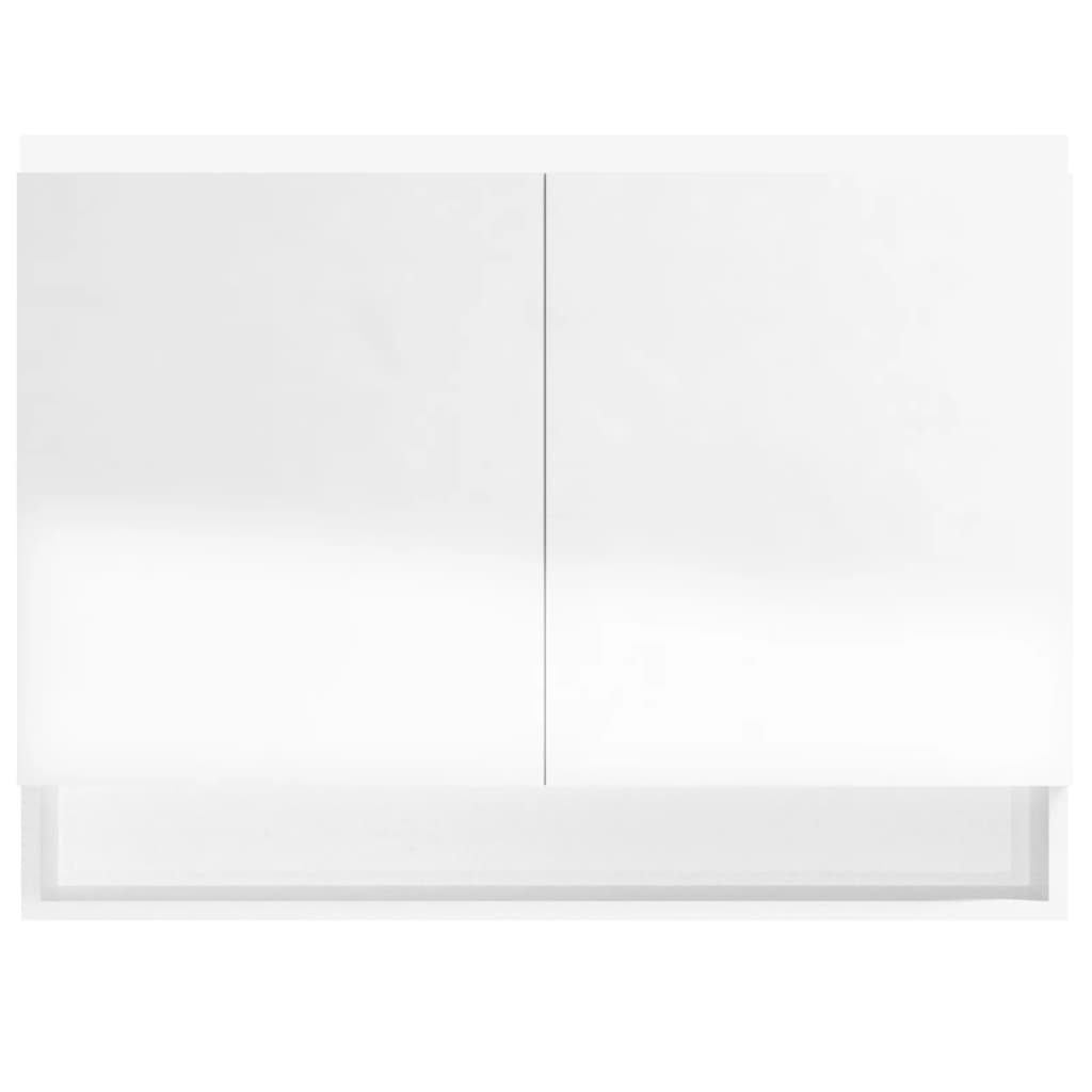vidaXL Spegelskåp för badrum vit 80x15x60 cm MDF