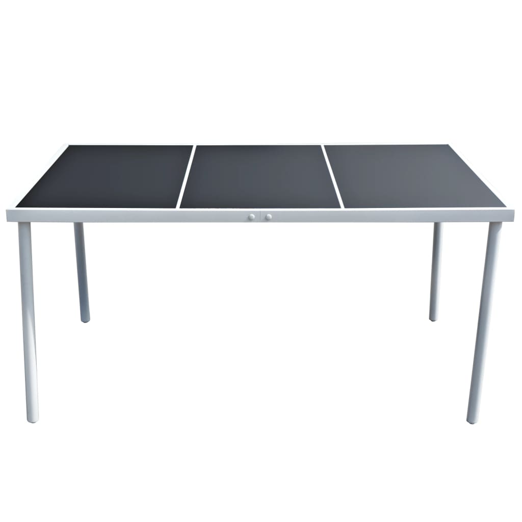vidaXL Trädgårdsbord 150x90x74 cm svart stål