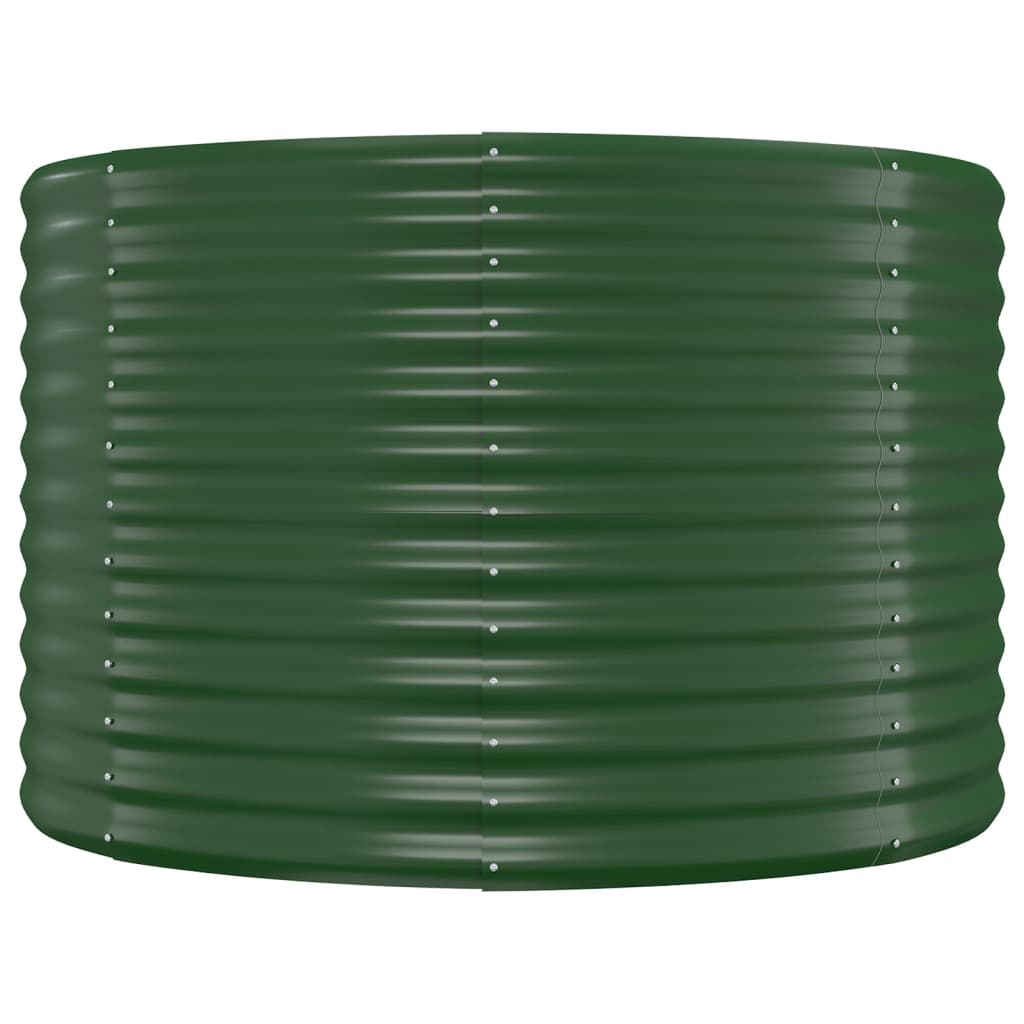 vidaXL Odlingslåda pulverlackerat stål 507x100x68 cm grön