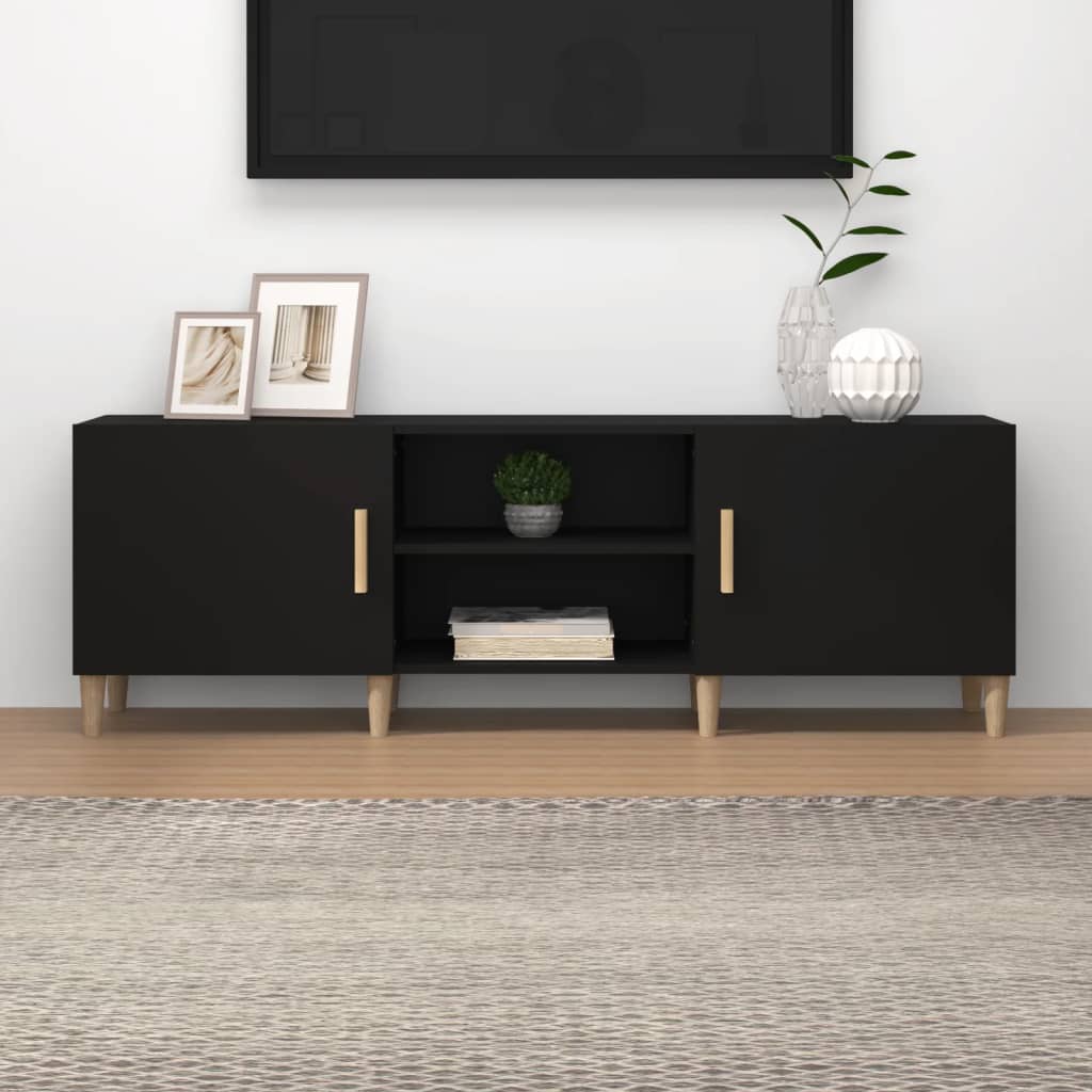vidaXL Tv-bänk svart 150x30x50 cm konstruerat trä