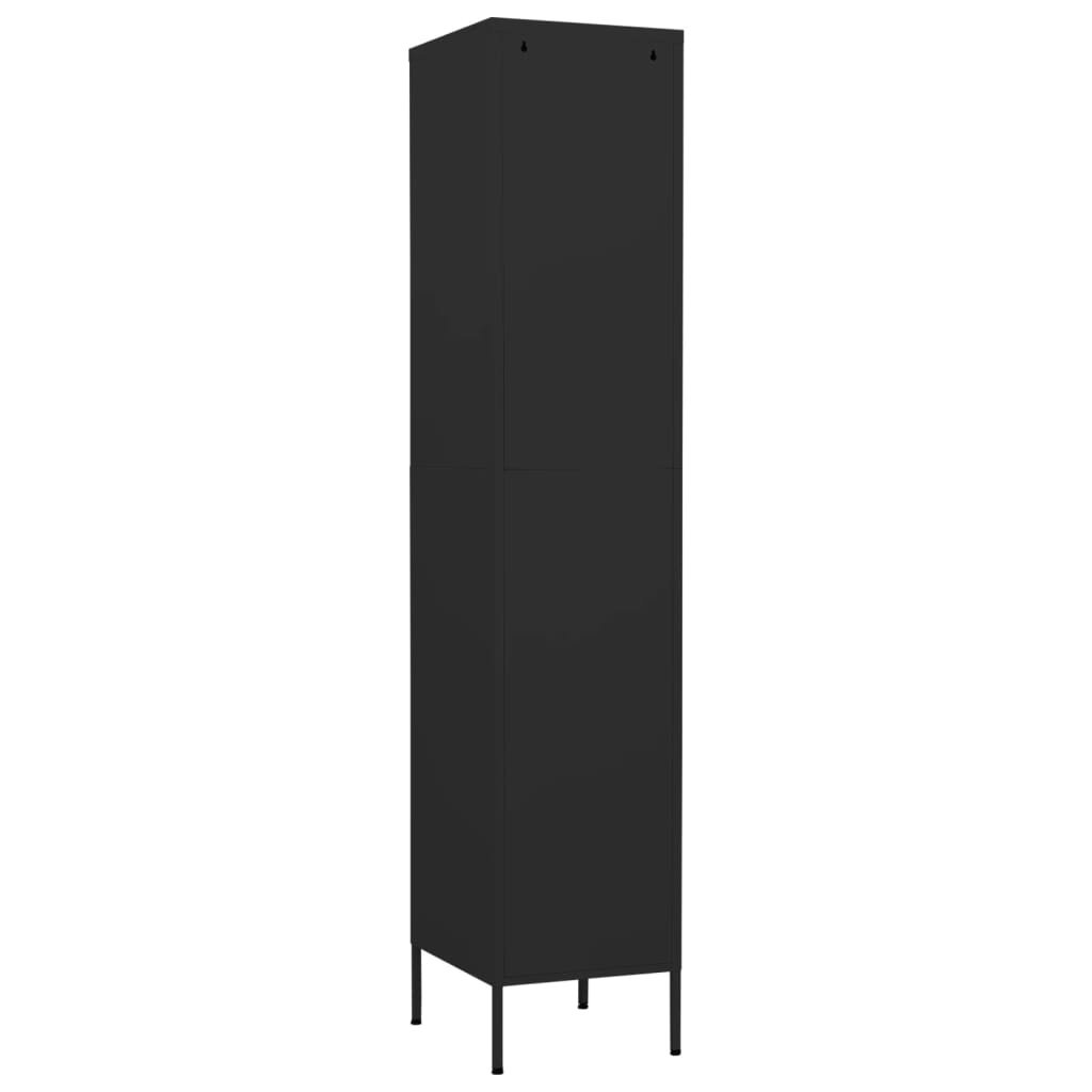vidaXL Förvaringsskåp svart 35x46x180 cm stål