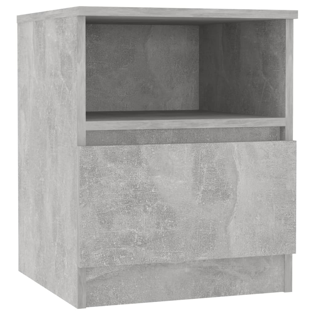 vidaXL Sängbord 2 st betonggrå 40x40x50 cm konstruerat trä