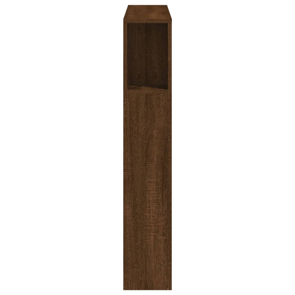 vidaXL Sänggavel LED brun ek 100x18,5x103,5 cm konstruerat trä
