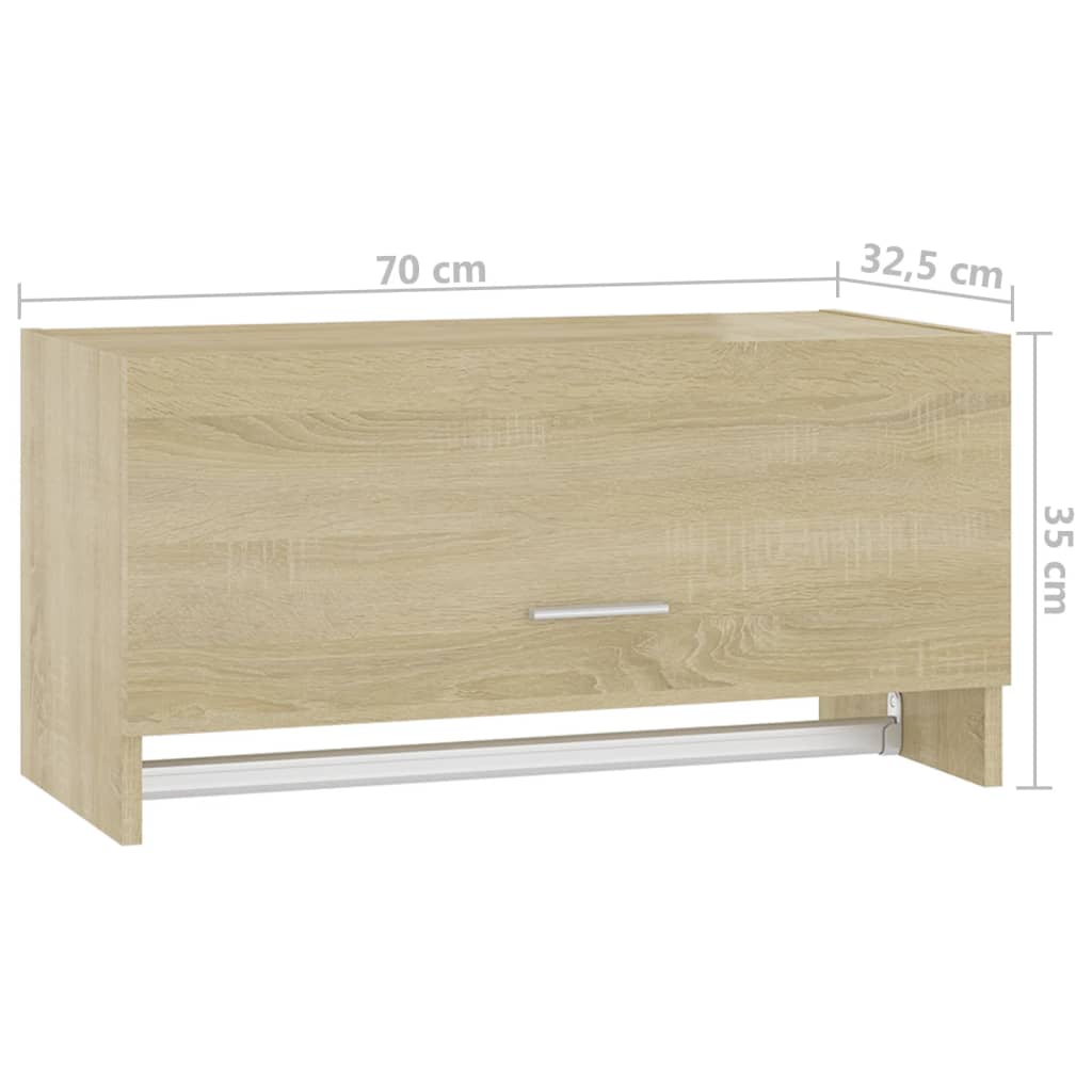 vidaXL Garderob sonoma-ek 70x32,5x35 cm konstruerat trä