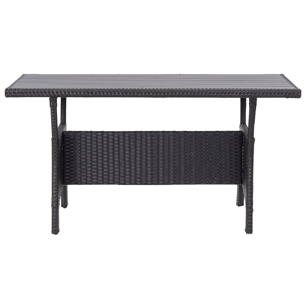 vidaXL Trädgårdsbord svart 130x70x66 cm konstrotting