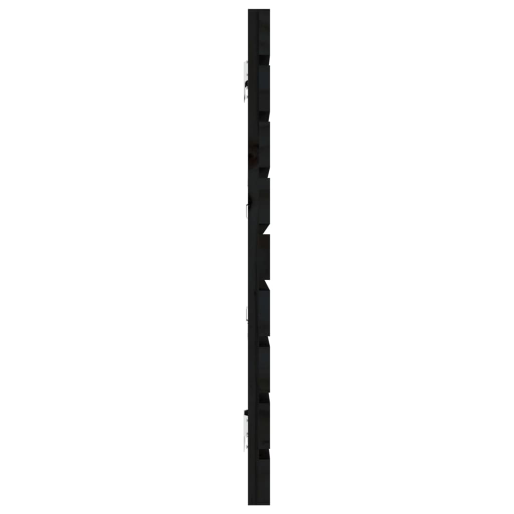 vidaXL Väggmonterad huvudgavel svart 206x3x63 cm massiv furu