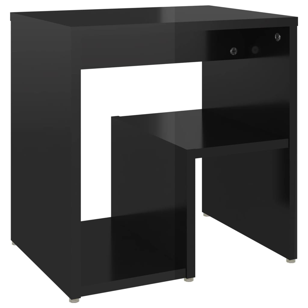 vidaXL Sängbord 2 st svart högglans 40x30x40 cm konstruerat trä