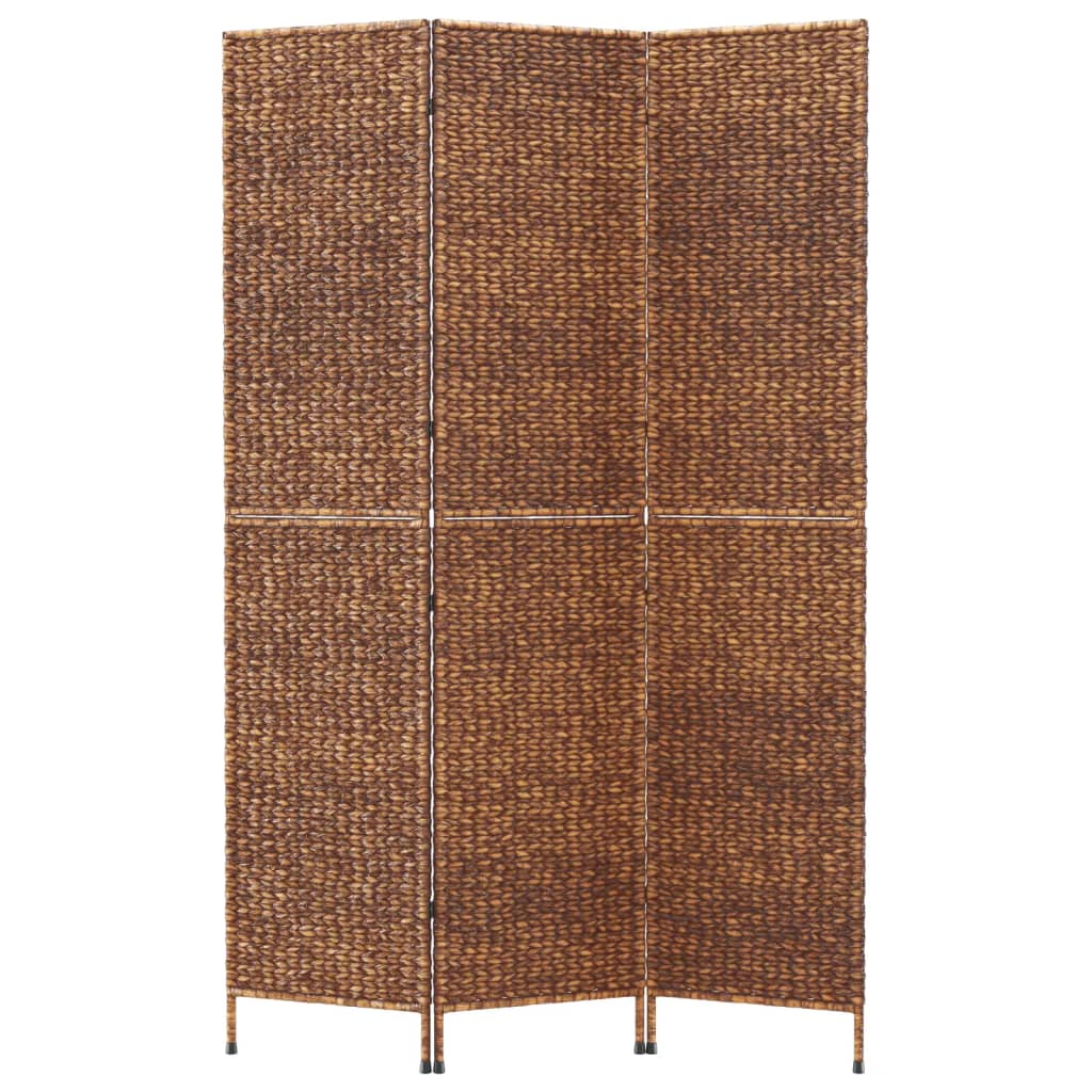 vidaXL Rumsavdelare 3 paneler brun 122x180 cm vattenhyacint