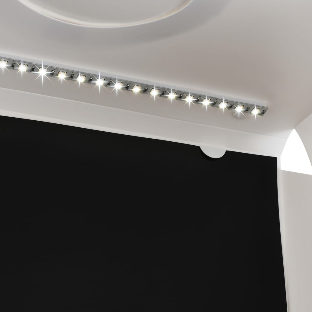 vidaXL Hopfällbart ljustält med LED-lampa 40x34x37 cm plast vit