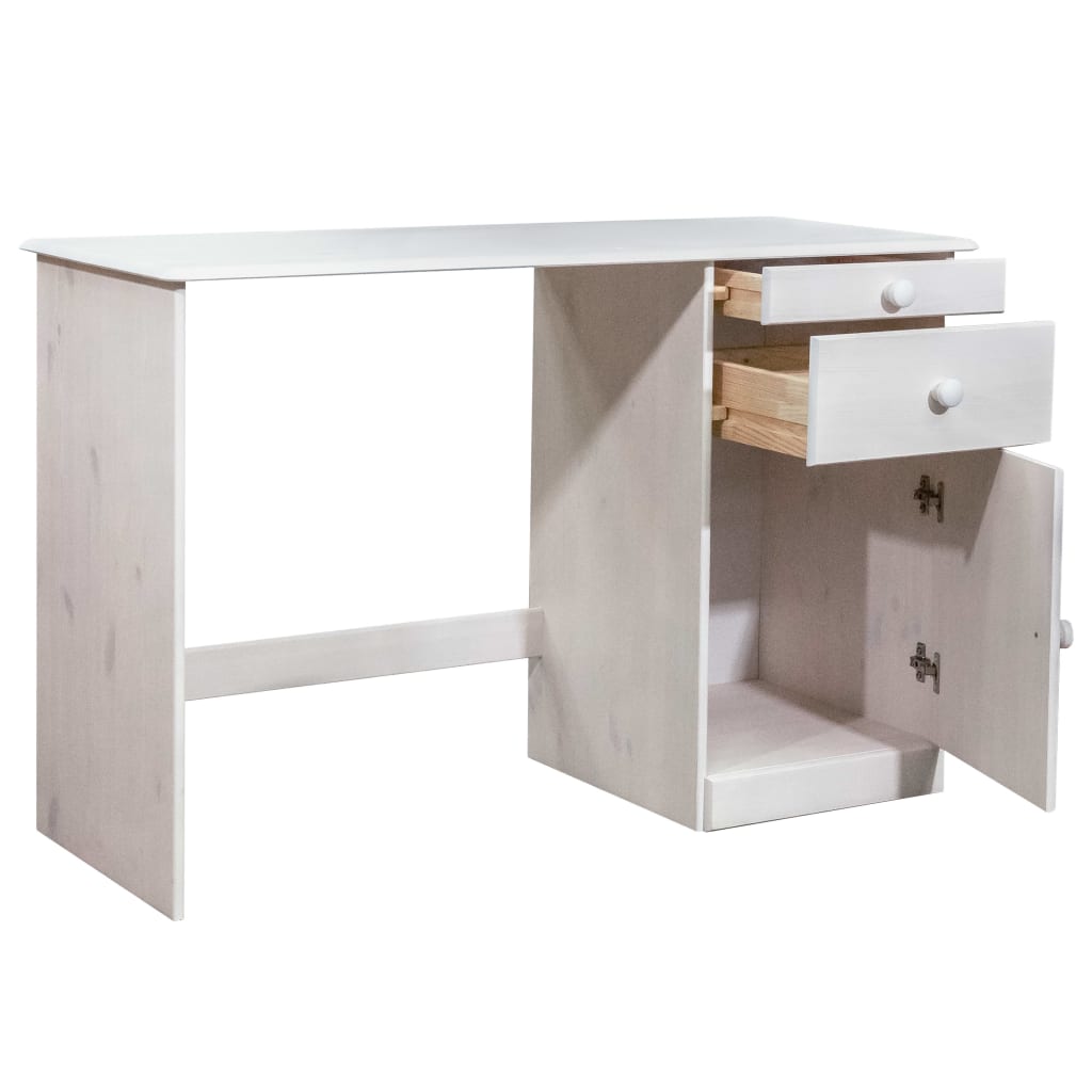vidaXL Skrivbord med lådor 110x50x74 cm massiv furu