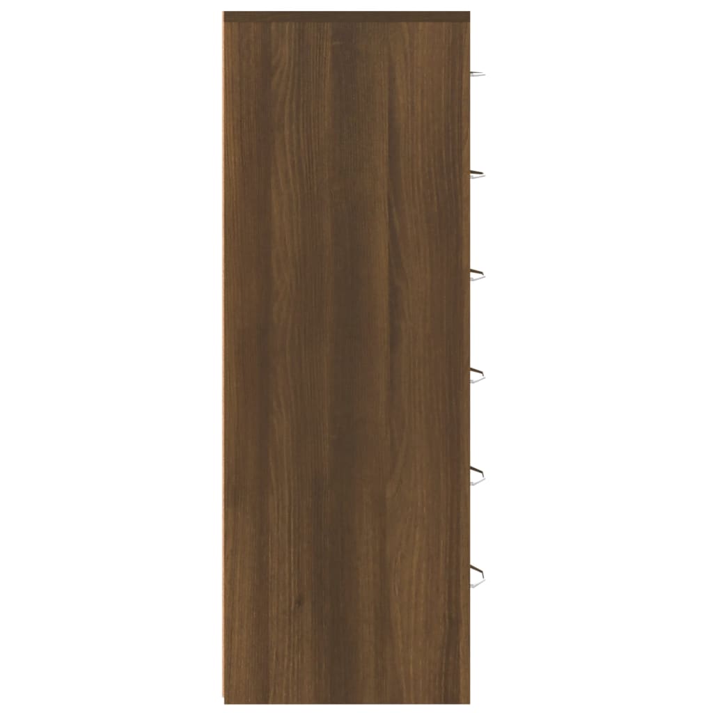 vidaXL Byrå 6 lådor brun ek 50x34x96 cm konstruerat trä