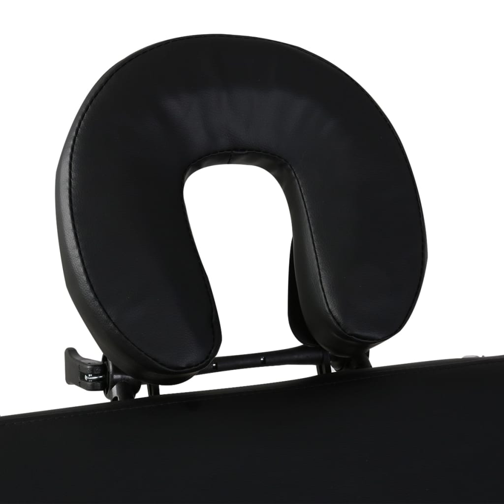vidaXL Hopfällbar massagebänk med 3 sektioner träram svart